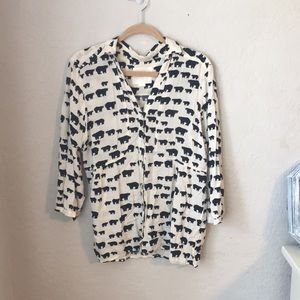 Anthropologie Black Bear top